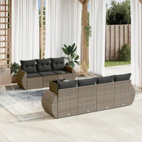 8-piece garden sofa set and gray synthetic rattan cushions by , Garden sets - Ref: Foro24-3221129, Price: 587,32 €, Discount: %