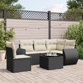 6-piece garden sofa set and black synthetic rattan cushions by , Garden sets - Ref: Foro24-3221375, Price: 426,99 €, Discount: %