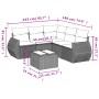 6-piece garden sofa set and black synthetic rattan cushions by , Garden sets - Ref: Foro24-3221354, Price: 403,29 €, Discount: %