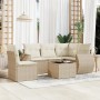 Garden sofa set with cushions 6 pieces beige synthetic rattan by , Garden sets - Ref: Foro24-3221377, Price: 586,04 €, Discou...