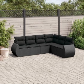 6-teilige Gartensofagarnitur und schwarze synthetische Rattankissen von , Gartensets - Ref: Foro24-3221404, Preis: 419,76 €, ...