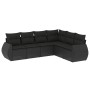 6-piece garden sofa set and black synthetic rattan cushions by , Garden sets - Ref: Foro24-3221404, Price: 404,78 €, Discount: %