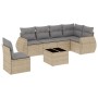 7-teiliges Gartensofa-Set und beige synthetische Rattankissen von , Gartensets - Ref: Foro24-3221438, Preis: 515,96 €, Rabatt: %