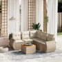 Gartensofa-Set mit Kissen, 6-teilig, beiges synthetisches Rattan von , Gartensets - Ref: Foro24-3225001, Preis: 566,95 €, Rab...