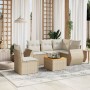 Garden sofa set with cushions 6 pieces beige synthetic rattan by , Garden sets - Ref: Foro24-3225008, Price: 566,95 €, Discou...