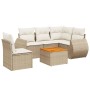 Gartensofa-Set mit Kissen, 6-teilig, beiges synthetisches Rattan von , Gartensets - Ref: Foro24-3225008, Preis: 566,95 €, Rab...