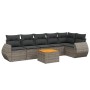 7-piece garden sofa set with gray PE rattan cushions by , Garden sets - Ref: Foro24-3225017, Price: 481,86 €, Discount: %