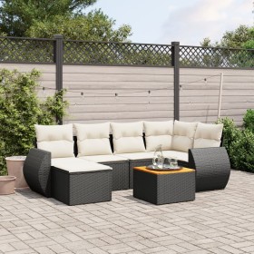 7-teiliges Garten-Essset und schwarze Kissen aus synthetischem Rattan von , Gartensets - Ref: Foro24-3225104, Preis: 455,07 €...