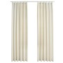 Cortinas opacas con ganchos 2 pzas terciopelo crema 140x245 cm de vidaXL, Cortinas y visillos - Ref: Foro24-134518, Precio: 4...