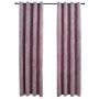 Blackout curtains with rings, 2 pieces, old pink velvet, 140x245 cm. by vidaXL, Curtains and curtains - Ref: Foro24-134522, P...