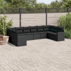 Set de sofás de jardín 10 pzas cojines ratán sintético negro de , Conjuntos de jardín - Ref: Foro24-3219455, Precio: 601,55 €...