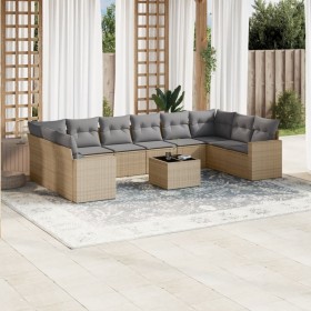 11-teiliges Gartensofa-Set mit beigen synthetischen Rattankissen von , Gartensets - Ref: Foro24-3219469, Preis: 745,88 €, Rab...