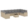 11-piece garden sofa set with beige synthetic rattan cushions by , Garden sets - Ref: Foro24-3219469, Price: 750,97 €, Discou...