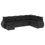 8-teiliges Gartensofa-Set und schwarze synthetische Rattankissen von , Modulare Sofas für den Außenbereich - Ref: Foro24-3221...