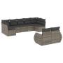 9-teiliges Gartenmöbel-Set und graue synthetische Rattankissen von , Modulare Sofas für den Außenbereich - Ref: Foro24-322181...