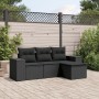 4-piece garden sofa set with black synthetic rattan cushions by , Modular outdoor sofas - Ref: Foro24-3222464, Price: 292,11 ...