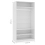 Armario de madera contrachapada blanco 100x50x200 cm de vidaXL, Armarios roperos - Ref: Foro24-800225, Precio: 161,47 €, Desc...