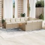 11-teiliges Gartensofa-Set mit beigen synthetischen Rattankissen von , Modulare Sofas für den Außenbereich - Ref: Foro24-3224...