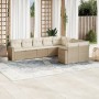 9-teiliges Gartensofa-Set mit beigen synthetischen Rattankissen von , Modulare Sofas für den Außenbereich - Ref: Foro24-32517...