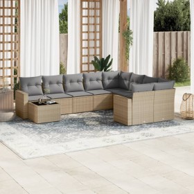 Garden sofa set with beige cushions 10 pieces synthetic rattan by , Modular outdoor sofas - Ref: Foro24-3251796, Price: 525,9...