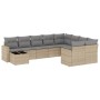 Gartensofa-Set mit beigen Kissen, 10-teilig, synthetisches Rattan von , Modulare Sofas für den Außenbereich - Ref: Foro24-325...