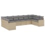 Gartensofa-Set mit beigen Kissen, 10-teilig, synthetisches Rattan von , Modulare Sofas für den Außenbereich - Ref: Foro24-325...