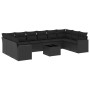 11-teiliges Gartensofa-Set und schwarze synthetische Rattankissen von , Modulare Sofas für den Außenbereich - Ref: Foro24-325...