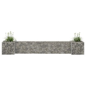 H-shaped gabion planter steel wire 260x40x40 cm by vidaXL, Pots and planters - Ref: Foro24-145658, Price: 55,30 €, Discount: %