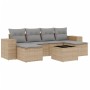 7-teiliges Gartensofa-Set und beige synthetische Rattankissen von , Gartensets - Ref: Foro24-3222928, Preis: 457,19 €, Rabatt: %