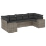 7-piece garden sofa set with gray PE rattan cushions by , Garden sets - Ref: Foro24-3222989, Price: 502,91 €, Discount: %