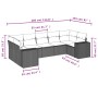 7-piece garden sofa set with gray PE rattan cushions by , Garden sets - Ref: Foro24-3222989, Price: 502,91 €, Discount: %