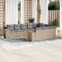 Garden sofa set with beige cushions 10 pieces synthetic rattan by , Garden sets - Ref: Foro24-3223088, Price: 716,57 €, Disco...