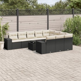 11-teiliges Gartensofa-Set und schwarze synthetische Rattankissen von , Gartensets - Ref: Foro24-3223095, Preis: 746,55 €, Ra...