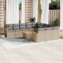 12-piece garden sofa set and brown synthetic rattan cushions by , Garden sets - Ref: Foro24-3258839, Price: 874,59 €, Discoun...