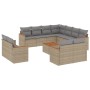 12-teiliges Gartensofa-Set und braune synthetische Rattankissen von , Gartensets - Ref: Foro24-3258909, Preis: 959,65 €, Raba...