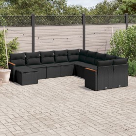 11-piece garden sofa set and black synthetic rattan cushions by , Garden sets - Ref: Foro24-3258968, Price: 722,16 €, Discoun...