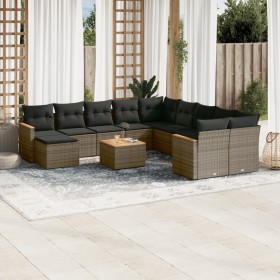 12-teiliges Gartensofa-Set mit grauen synthetischen Rattankissen von , Gartensets - Ref: Foro24-3258980, Preis: 761,66 €, Rab...