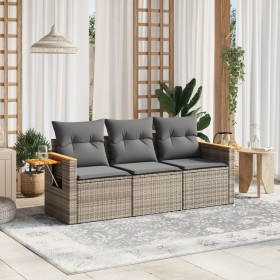 3-piece garden sofa set and gray synthetic rattan cushions by , Garden sets - Ref: Foro24-3259001, Price: 239,71 €, Discount: %