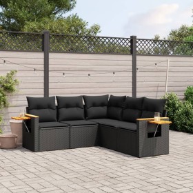 5-teiliges Gartenmöbel-Set und schwarze synthetische Rattankissen von , Gartensets - Ref: Foro24-3259199, Preis: 374,99 €, Ra...