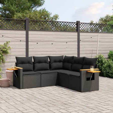 5-teiliges Gartenmöbel-Set und schwarze synthetische Rattankissen von , Gartensets - Ref: Foro24-3259199, Preis: 375,57 €, Ra...