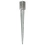 Ground spikes 6 units galvanized steel silver 7x7x75 cm by vidaXL, Spikes for anchoring in the ground - Ref: Foro24-145402, P...