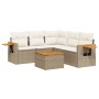 Gartensofa-Set mit Kissen, 6-teilig, beiges synthetisches Rattan von , Gartensets - Ref: Foro24-3259209, Preis: 516,34 €, Rab...