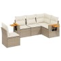 Gartensofa-Set mit Kissen, 5-teilig, beiges synthetisches Rattan von , Gartensets - Ref: Foro24-3259216, Preis: 457,13 €, Rab...