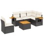 6-teiliges Gartensofa-Set und schwarze synthetische Rattankissen von , Gartensets - Ref: Foro24-3259221, Preis: 388,99 €, Rab...