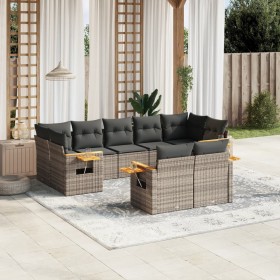 9-teiliges Gartenmöbel-Set und graue synthetische Rattankissen von , Gartensets - Ref: Foro24-3259533, Preis: 615,60 €, Rabat...