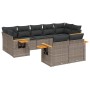 9-teiliges Gartenmöbel-Set und graue synthetische Rattankissen von , Gartensets - Ref: Foro24-3259533, Preis: 615,60 €, Rabat...