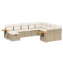 Gartensofa-Set mit beigen Kissen, 10-teilig, synthetisches Rattan von , Gartensets - Ref: Foro24-3259559, Preis: 833,75 €, Ra...