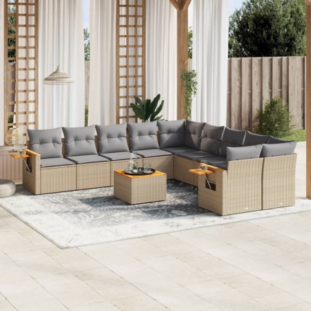 11-piece garden sofa set with beige synthetic rattan cushions by , Garden sets - Ref: Foro24-3259602, Price: 739,18 €, Discou...