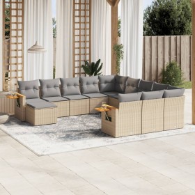 11-teiliges Gartensofa-Set mit beigen synthetischen Rattankissen von , Gartensets - Ref: Foro24-3259609, Preis: 731,99 €, Rab...