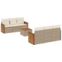 Set sofás de jardín 7 piezas y cojines ratán sintético beige de , Conjuntos de jardín - Ref: Foro24-3259874, Precio: 556,99 €...